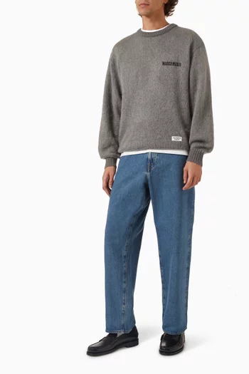 Crewneck Sweater in Mohair-blend Knit