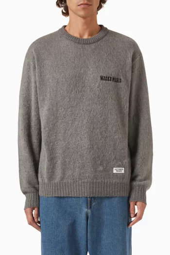 Crewneck Sweater in Mohair-blend Knit