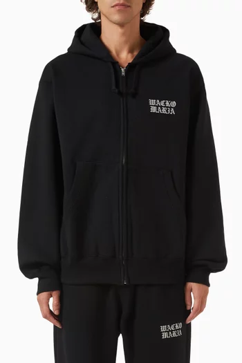 Full-zip Hooded Sweatshirt in Heavyweight Cotton