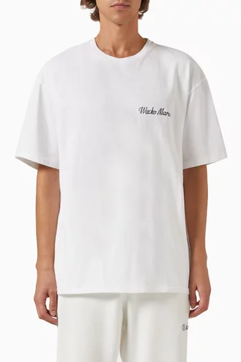 Crewneck T-shirt in Washed Heavy-weight Cotton