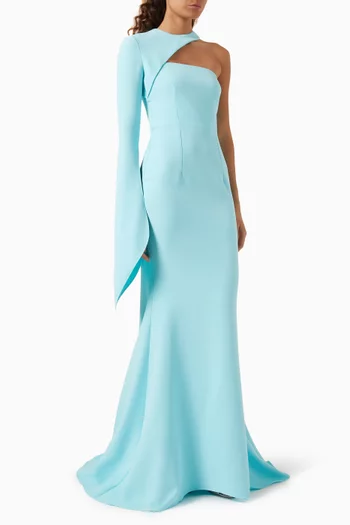 Raha Asymmetrical Gown in Crepe
