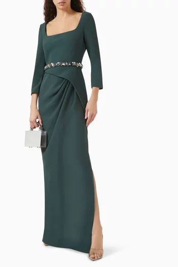 Mahir Drape Gown in Crepe