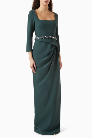 Mahir Drape Gown in Crepe