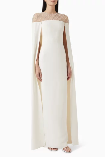 Ambere Cape Gown in Crepe