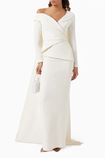 Davina Gown in Crepe & Silk Duchess