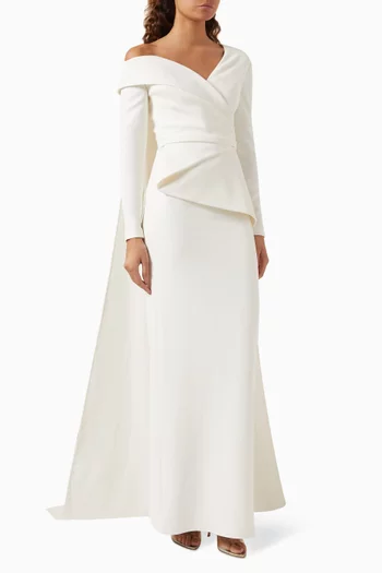 Davina Gown in Crepe & Silk Duchess
