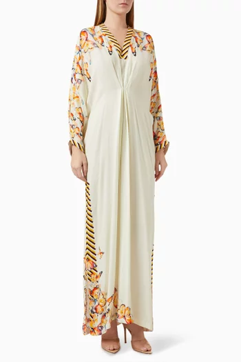 Butterfly-print Kaftan