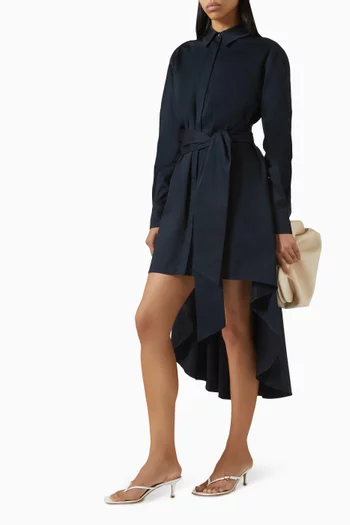 Ariella Fly Away Pleated Midi Shirt Dress in Cotton