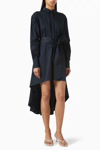 Ariella Fly Away Pleated Midi Shirt Dress in Cotton