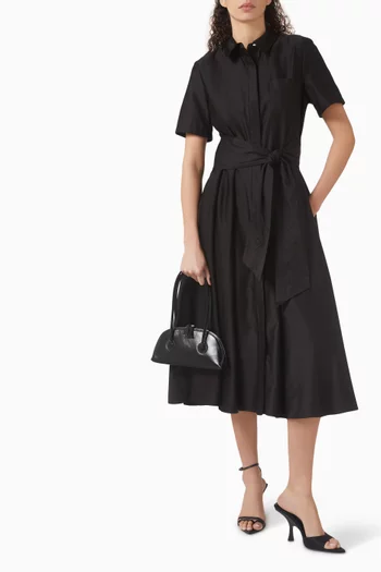 Megan Tie-front Shirt Dress in Cotton