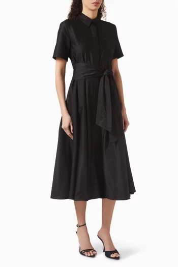 Megan Tie-front Shirt Dress in Cotton