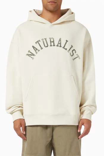 كنزة بغطاء رأس وشعار Naturalist قطن