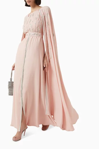 Embroidered Belted Kaftan