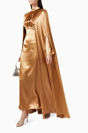 Sandra Abaya & Dress Set in Satin