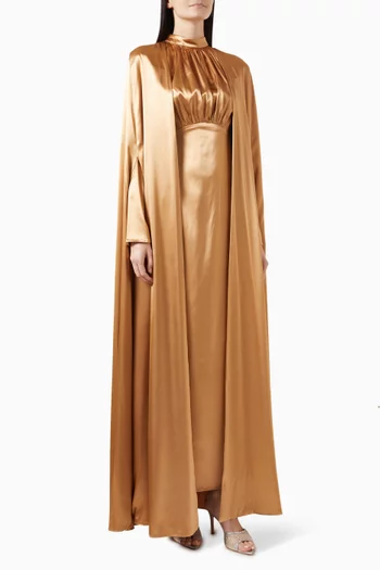 Sandra Abaya & Dress Set in Satin