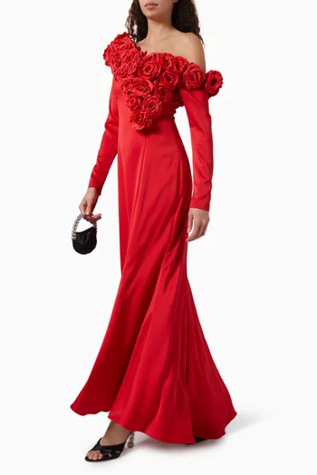 Rogue One-shoulder Gown in Satin