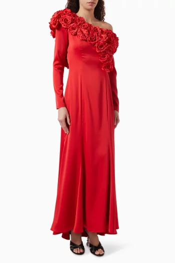 Rogue One-shoulder Gown in Satin
