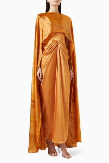 Helena Cape & Dress Set in Satin
