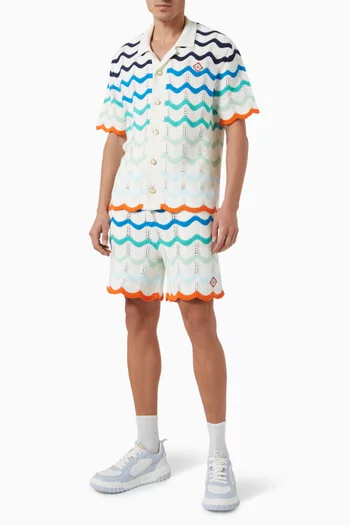 Gradient Wave Shorts in Crochet