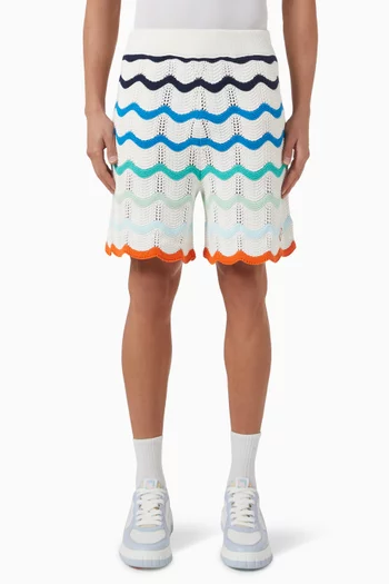Gradient Wave Shorts in Crochet