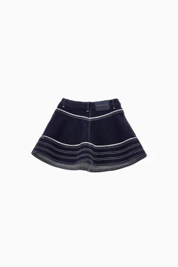 تنورة مطرزة بقلوب دينم