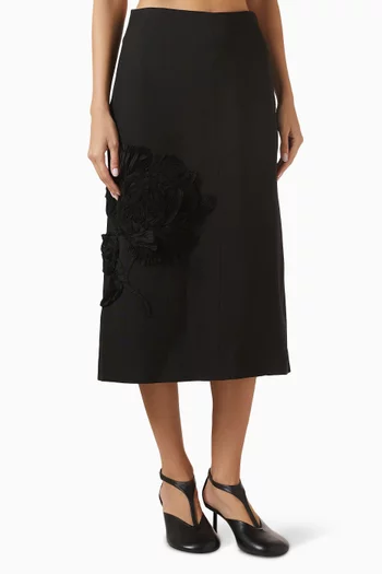 Embroidered Skirt in Silk & Viscose