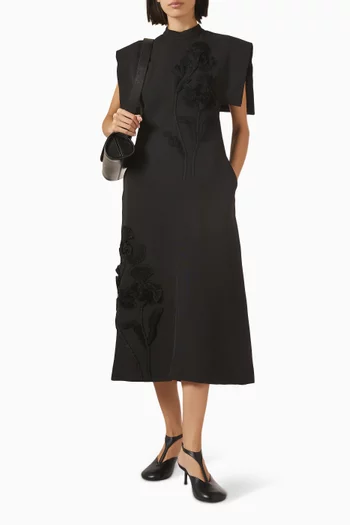 Embroidered Cape Dress