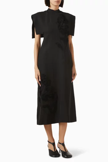 Embroidered Cape Dress