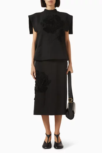 Embroidered Cape Top