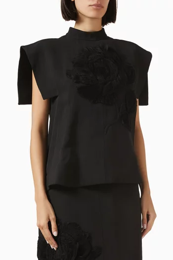 Embroidered Cape Top