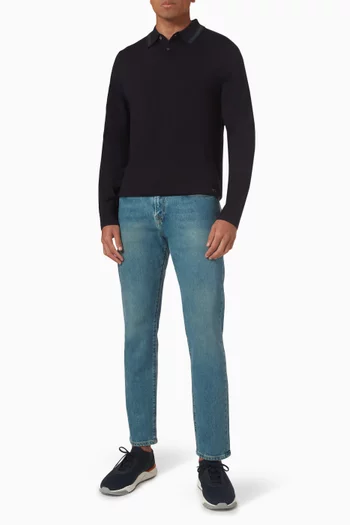 Polo Sweater in Merino Wool
