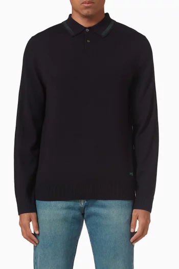 Polo Sweater in Merino Wool