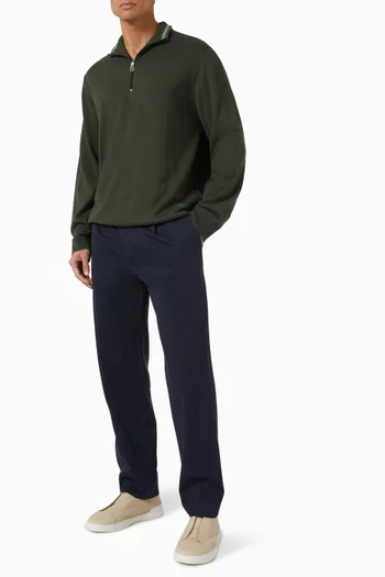 Half-zip Sweater in Organic-cotton Knit