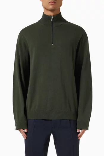 Half-zip Sweater in Organic-cotton Knit