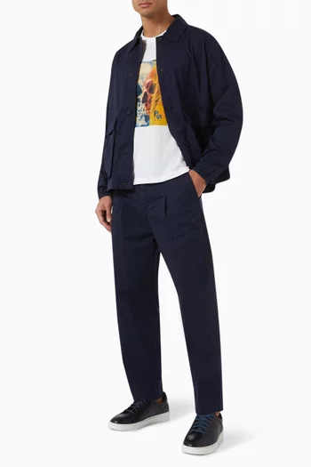 تي شيرت بطبعة جمجمة داخل مربع قطن عضوي