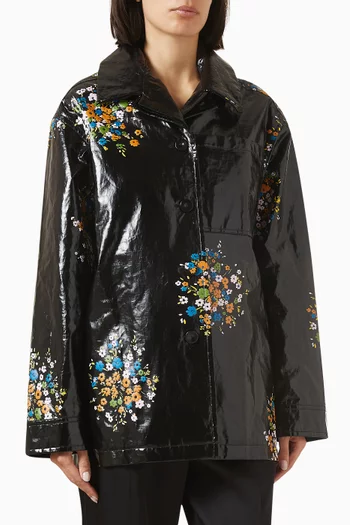 Printed Shirt in Patent Linen