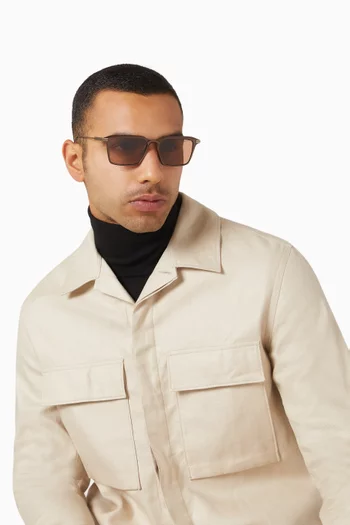 Rectangular Sunglasses in Metal