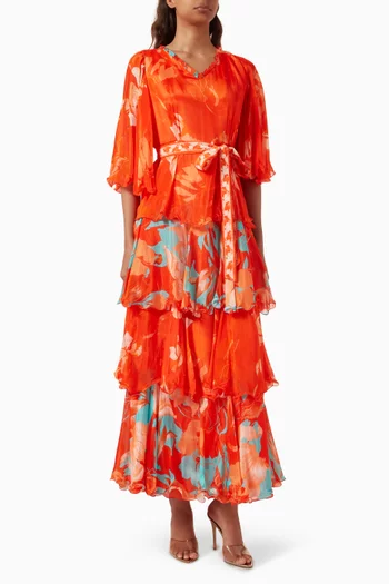 Tiered Maxi Dress in Chiffon