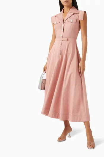 Kara Buttoned Midi Dress