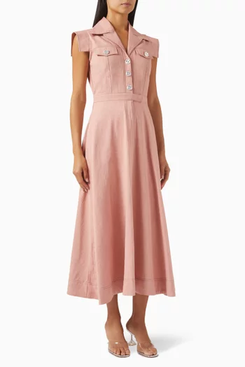 Kara Buttoned Midi Dress