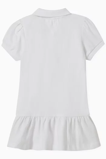 Ruffle Polo Dress in Cotton-blend