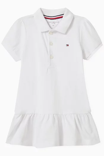 Ruffle Polo Dress in Cotton-blend