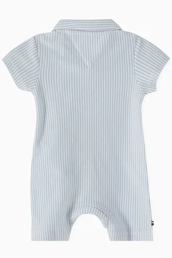 Striped Collared Romper in Cotton
