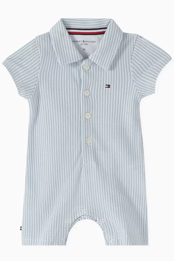 Striped Collared Romper in Cotton