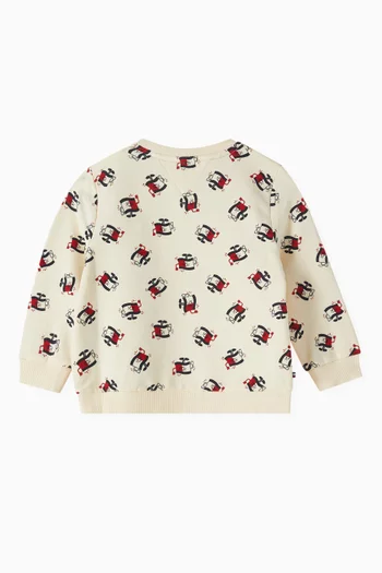 All-over Print Sweatshirt in Stretch Cotton