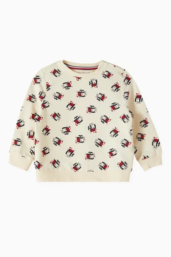 All-over Print Sweatshirt in Stretch Cotton