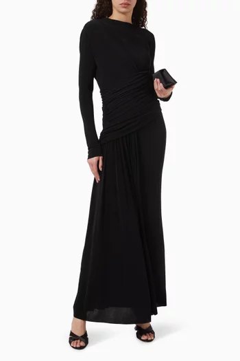 Serin Draped Maxi Dress in Jersey