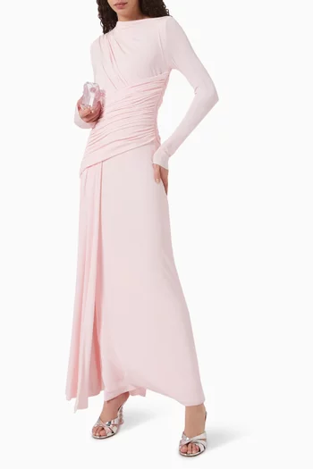 Serin Draped Maxi Dress in Jersey