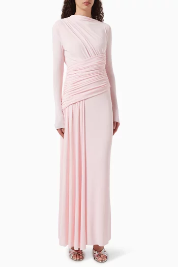 Serin Draped Maxi Dress in Jersey