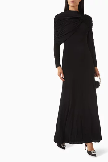 Talia Draped Maxi Dress in Jersey
